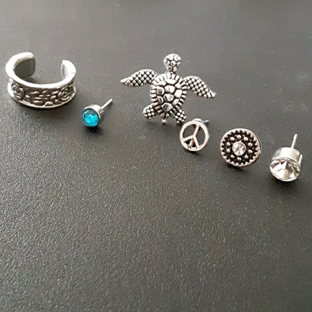 Turtle Earring & Ear Cuff Set